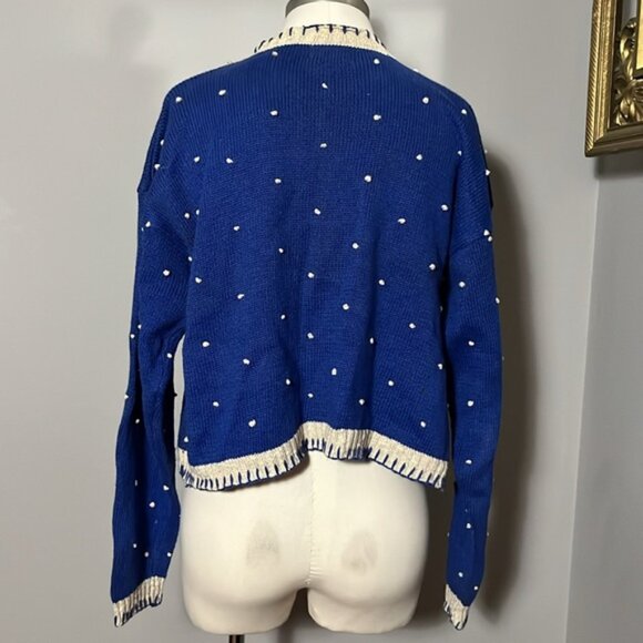 Vintage PBJ Sport Large Cardigan 3D Mitten Clothesline Sweater - Picture 2 of 3